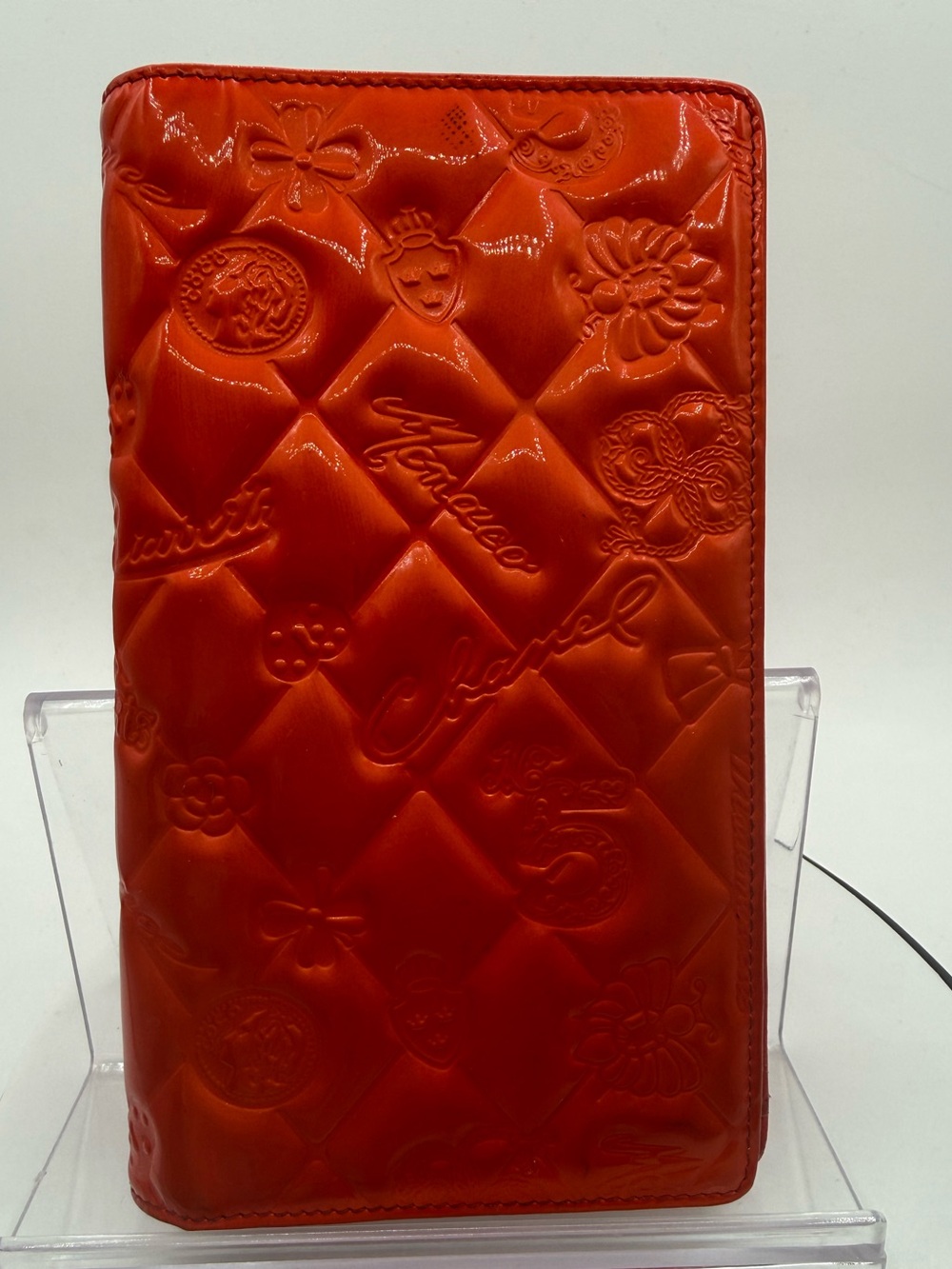 Chanel Orange Patent Leather Lucky Symbols Wallet